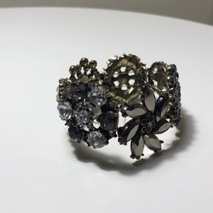 Army Green and Gray Rhinestone Bracelet